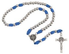 St. Benedict Blue Paracord Rosary