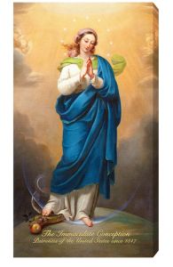 The Immaculate Conception, Patroness of the United States, with Name 10 x 18 Canvas Image
