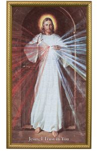 Skemp Divine Mercy, 10X18, Canvas, Gold Frame