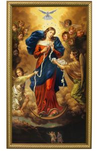 Our Lady, Undoer of Knots 10 x 18 Canvas Image, Gold Framed